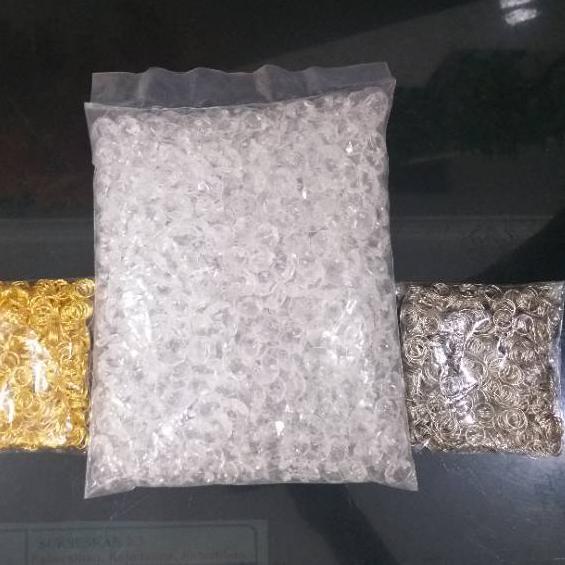 Depan Kristal Untuk Meronce / Crystal Akrilik + Ring / Kristal Juntai