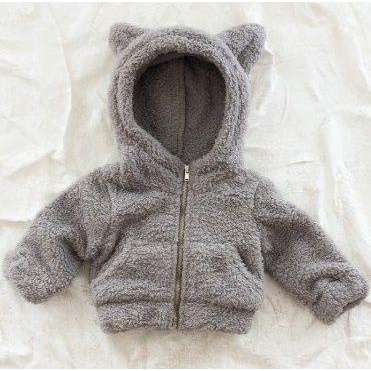 Sweater Hoodie Zipper Baby Sherpa Anak 3-8th