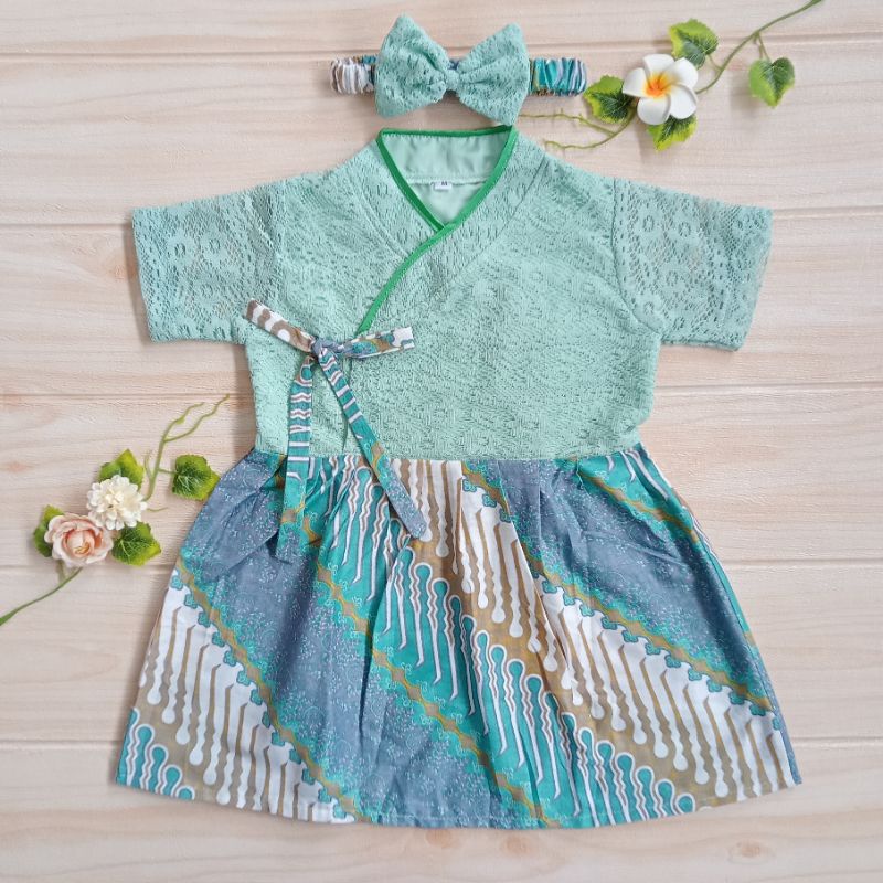 Hanbok Anak / Hanbok Batik Bayi / Hanbok Brokat warna SOFT MINT