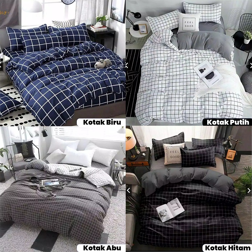 SPREI/SEPREI HOMEMADE NO.1 KOREAN STYLE AESTHETIC EMILY TARTAN ANJANA GRID KATUN DISPERSE - UKURAN 120, 160 &amp; 180