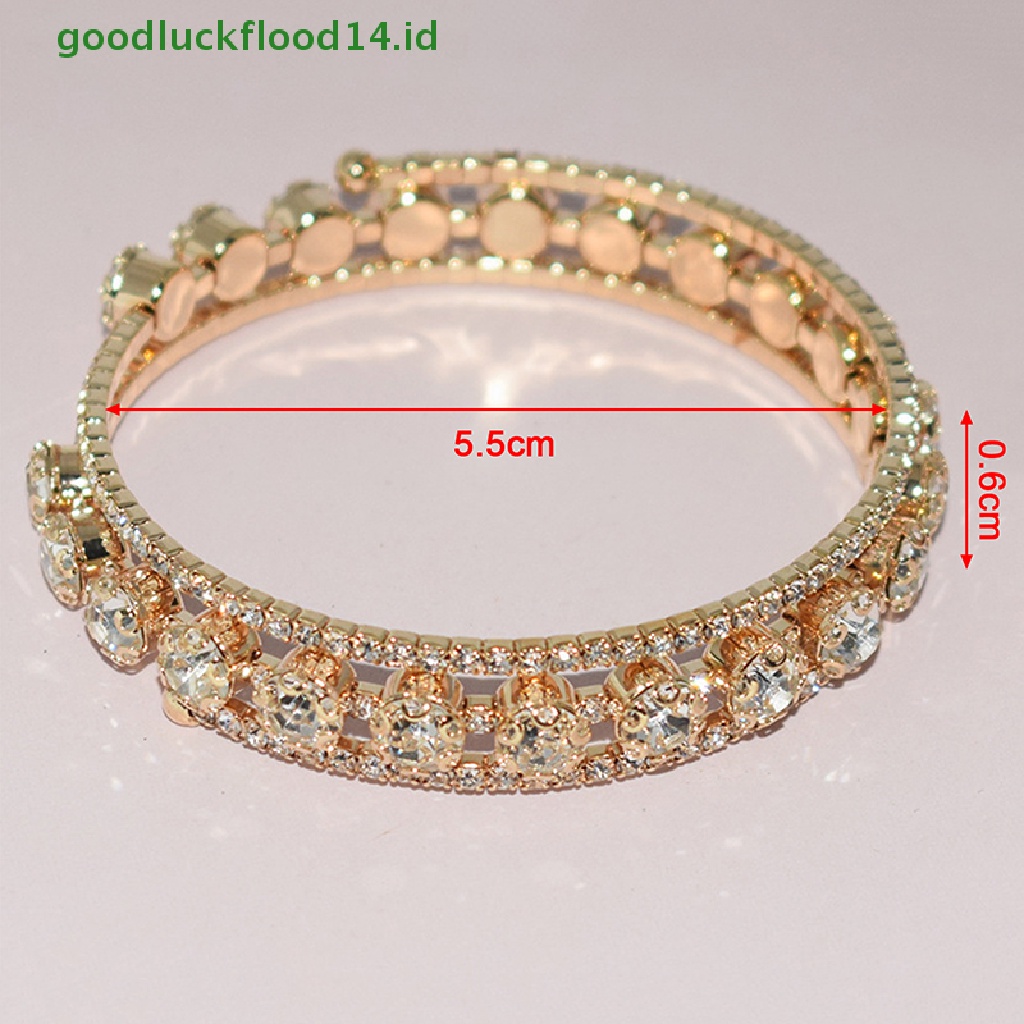 [GOOGFOUR] Fashion Gelang Kristal Untuk Wanita Pernikahan Bangle Perhiasan Tangan Multi-Layer Bridal Rhinestone Bracelet [TOP]