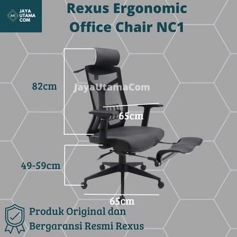 Rexus Ergonomic Office Chair Kursi Kantor NC-1 / NC1 ORI