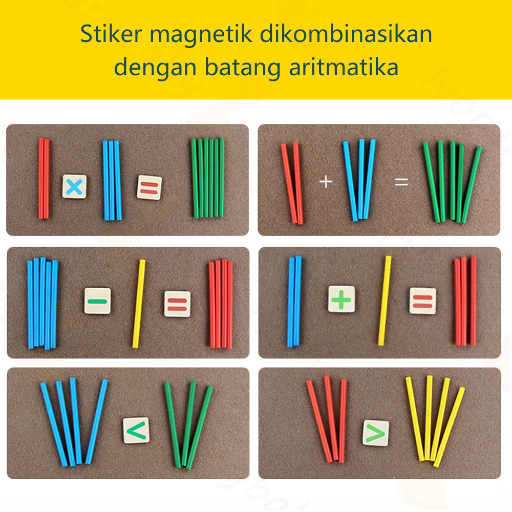 Ivorybaby Mainan edukasi puzzle magnet belajar berhitung Intelligence stick berhitung matematika