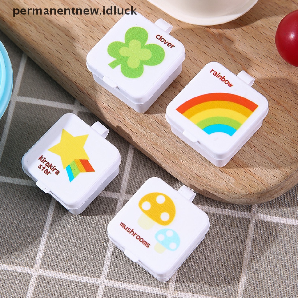 [luckypermanentnew] 1/4pcs Botol Saus Portabel Persegi Mini Bento Sub-Botol Kotak Saus Plastik [ID]