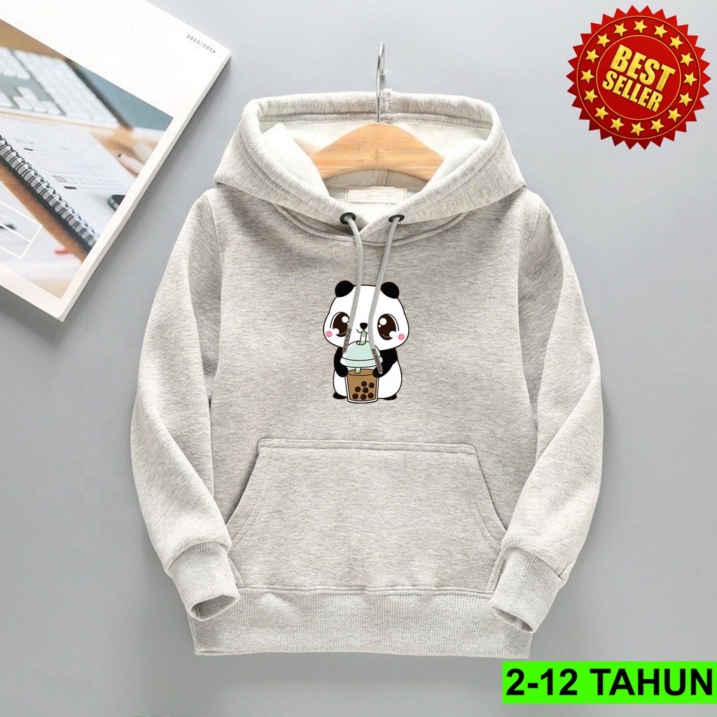 Jumper Hoodie Anak  LITTLE PANDA II Jaket Hoodie Anak Viral Bahan Fleece Sz M - XL ( Laki Laki &amp; Peremepuan )