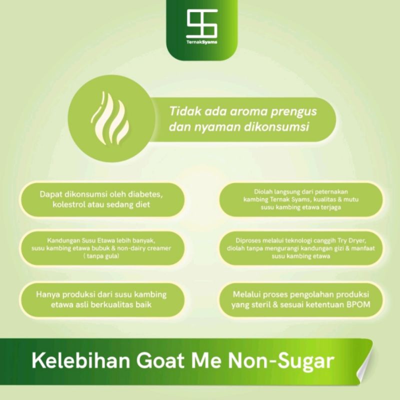 Premium bubuk susu etawa ternak syams goat me non sugar 1000 gram