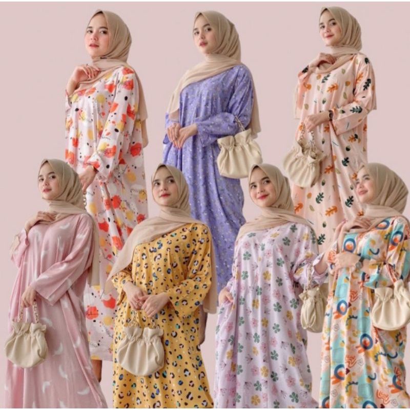 COD DASTER GAMIS RAYON VISCOSE LENGAN PANJANG JUMBO LD 120