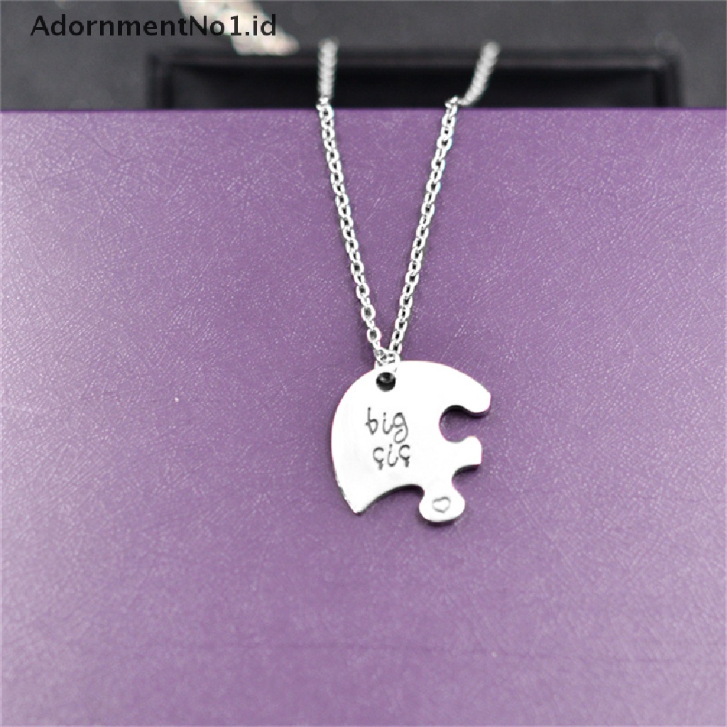 [AdornmentNo1] Trendy Kalung Patah Hati Liontin Puzzle Little Middle Big Sister Famly Chain [ID]