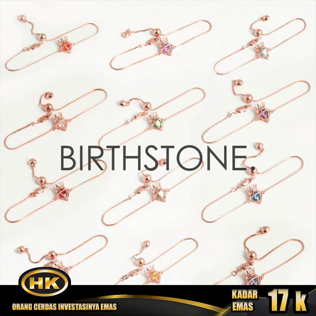HK Mustika Gold - Gelang Emas 17K - Birthstone