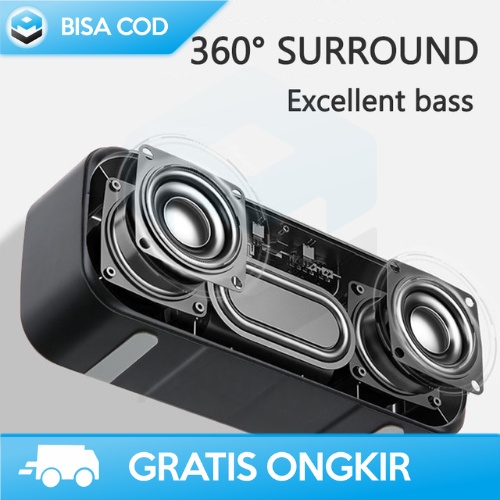 SPEAKER BLUETOOTH DENGAN FM RADIO MINI SPEAKER SUARA NGEBASS 1200MAH