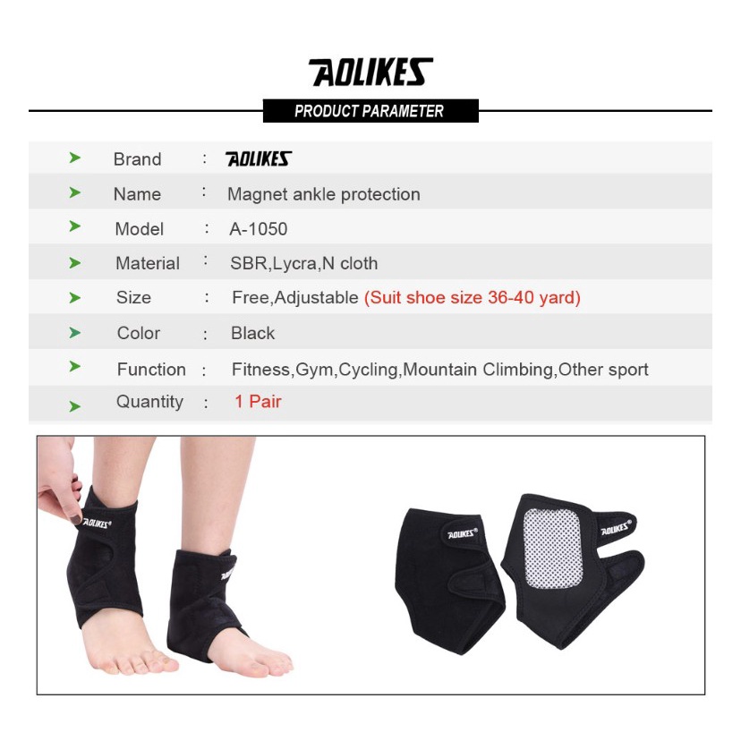(COD) AOLIKES 1050 Ankle Support Strap Ankle Leg Support Pemanas Penghangat Kaki - 1 PASANG