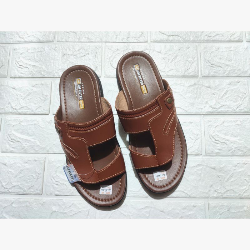 sandal kulit pria jim fister model jempol