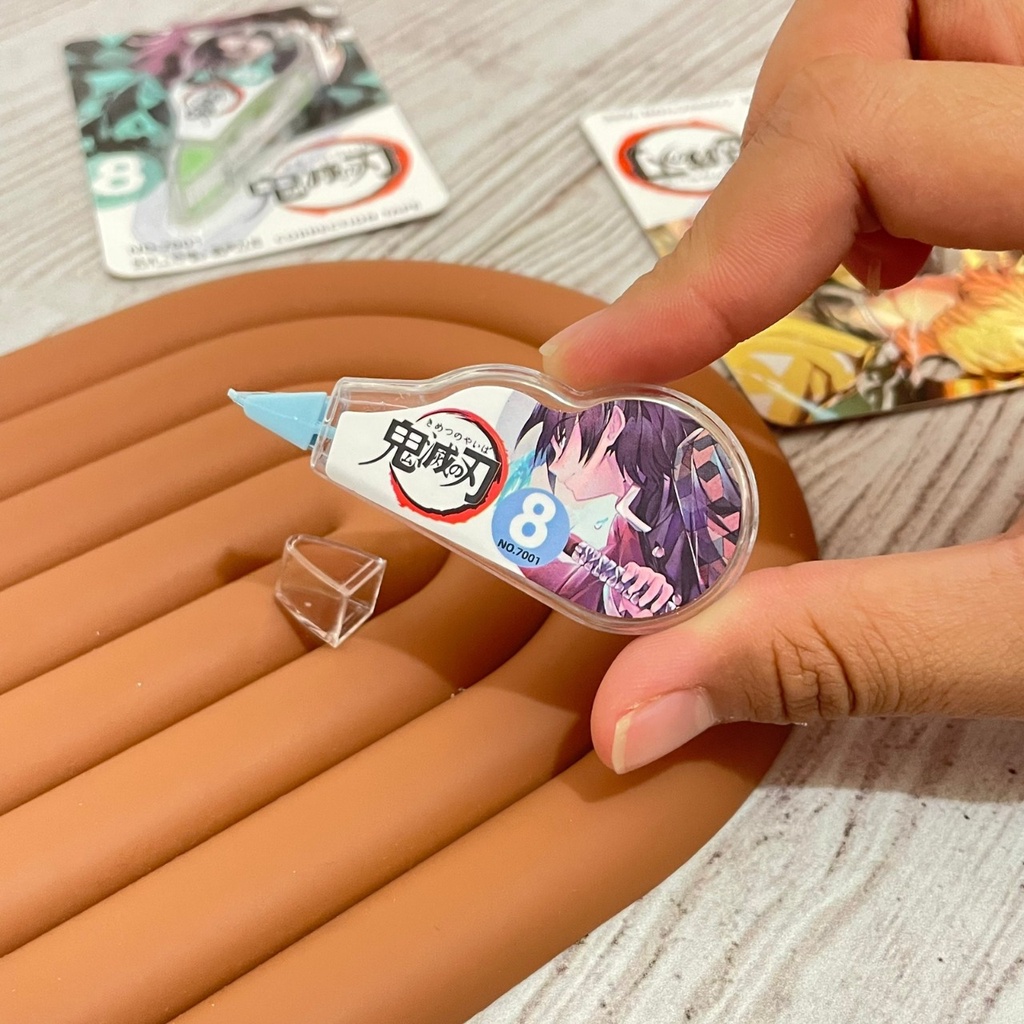 TIP EX / CORRECTION TAPE DEMON SLAYER READY 3 WARNA LENGKAP BEST UNIK ROLL TAPE CUTE LUCU SUPER FANCY ALAT TULIS SEKOLAH HARGA TERMURAH BISA GROSIR DAN COD