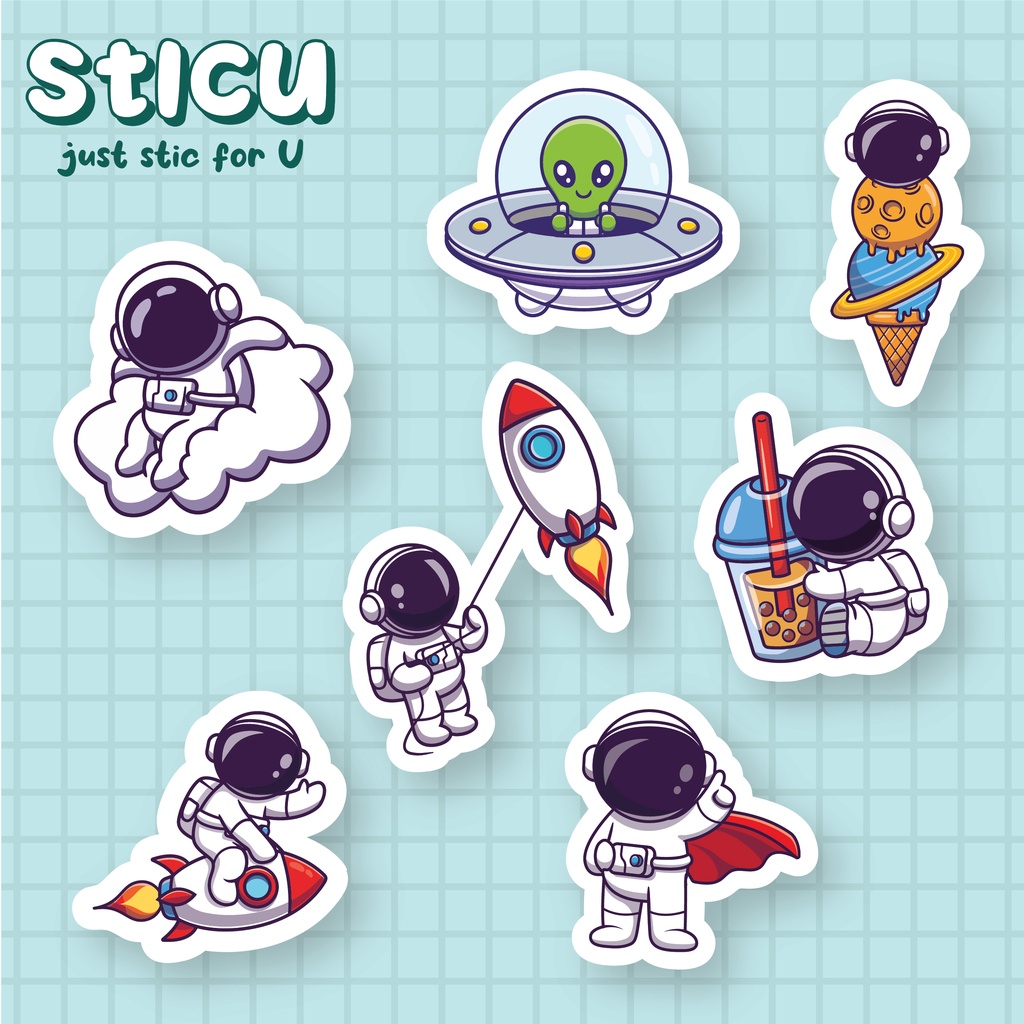 

ASTRONAUT STICKER PACK - STIKER HELM CASE HP LAPTOP TUMBLER MOTOR - V2