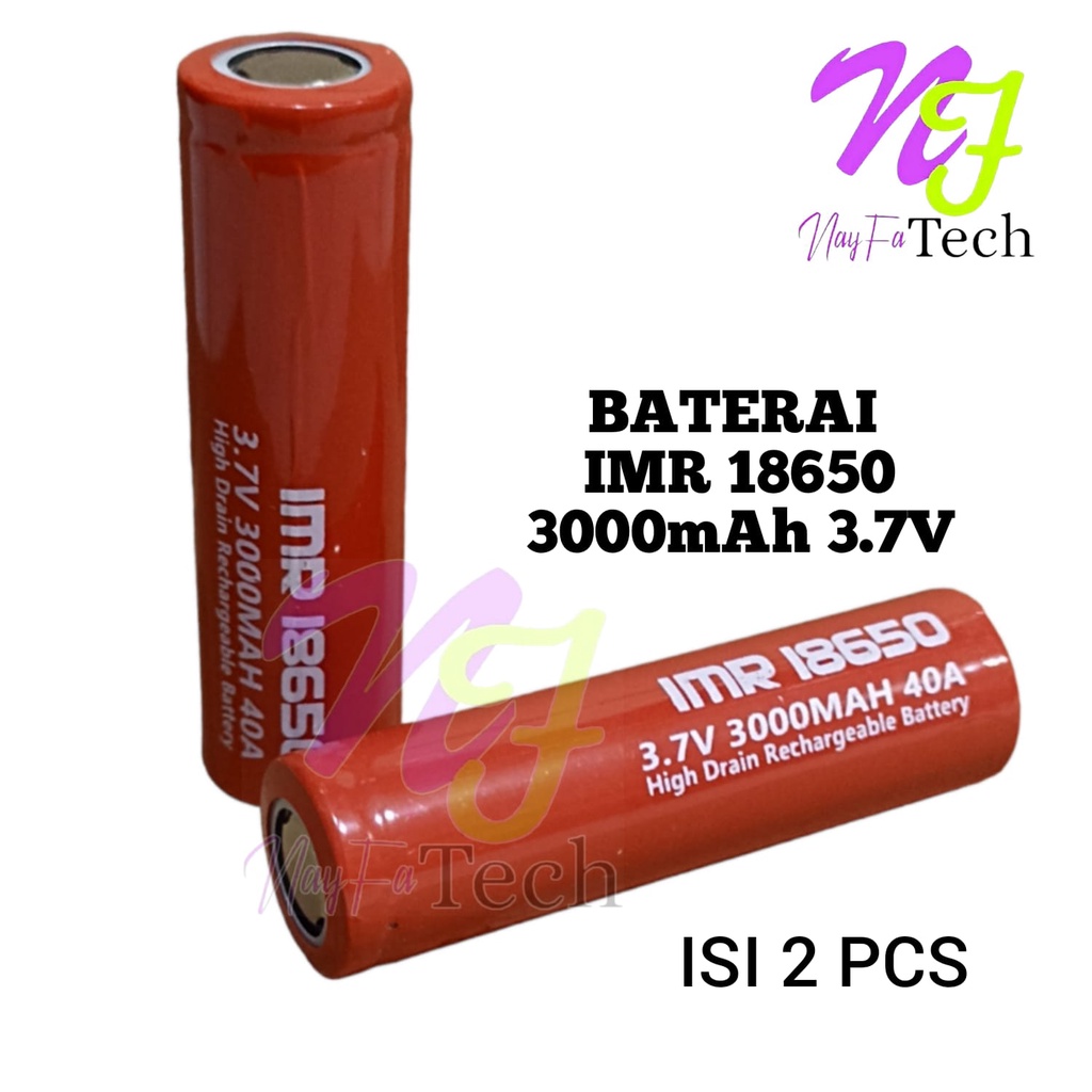 Batre/Baterai Cas Type IMR18650 LITHIUM 3.7volt - 3000mAh Isi 2pcs