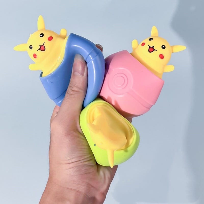 MOMBABY1 Mainan pencet anak bentuk pikachu / Squeezable pop it sensorik motorik