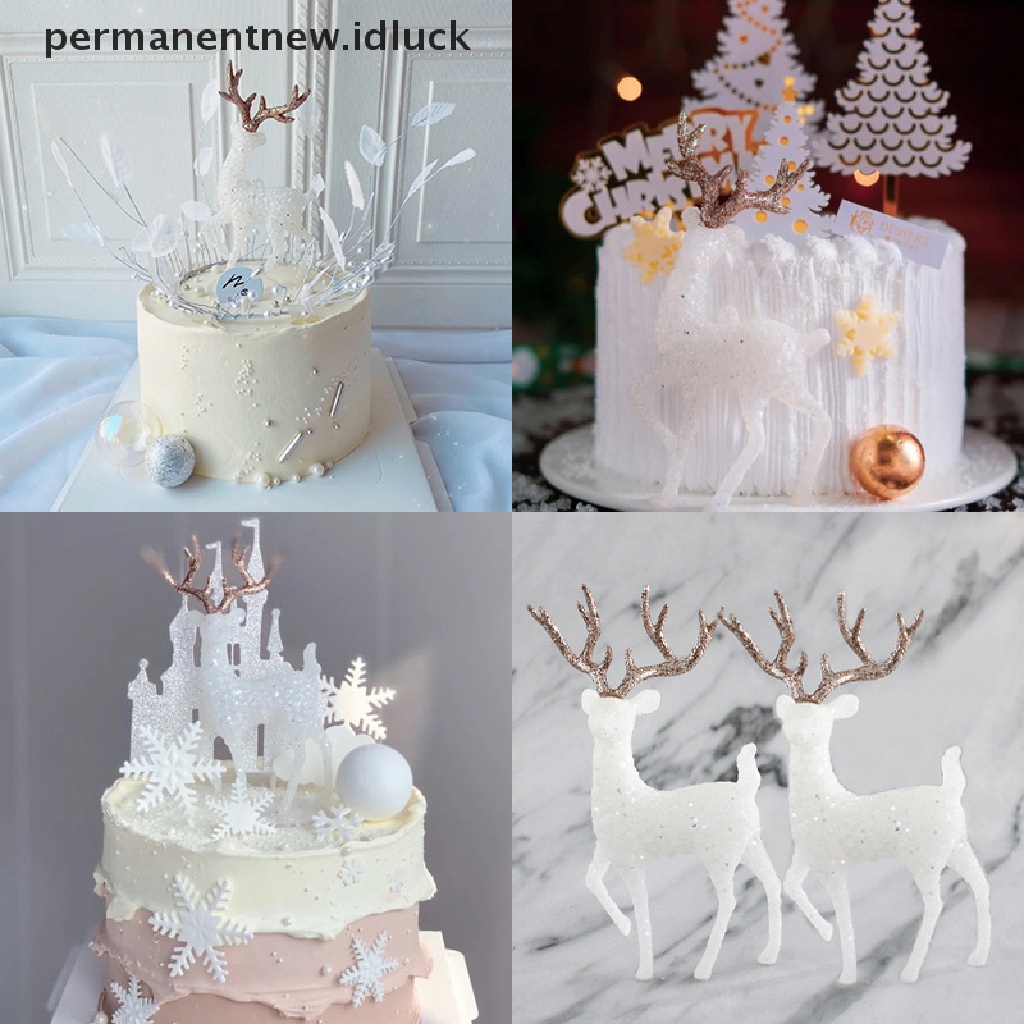 [luckypermanentnew] Natal Rusa Kristal Kue Dessert Table Decoration Xmas Home Decor Gift [ID]