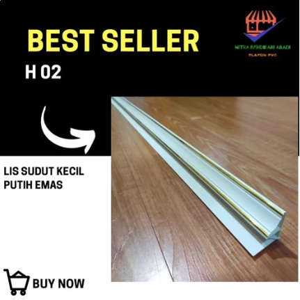 LIS SUDUT Plafon PVC Motif Putih Emas, KUALITAS TERBAIK