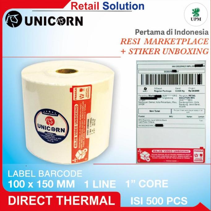 

Label Stiker Thermal Resi Alamat Pengiriman + Video Unboxing 100x150mm DISKON