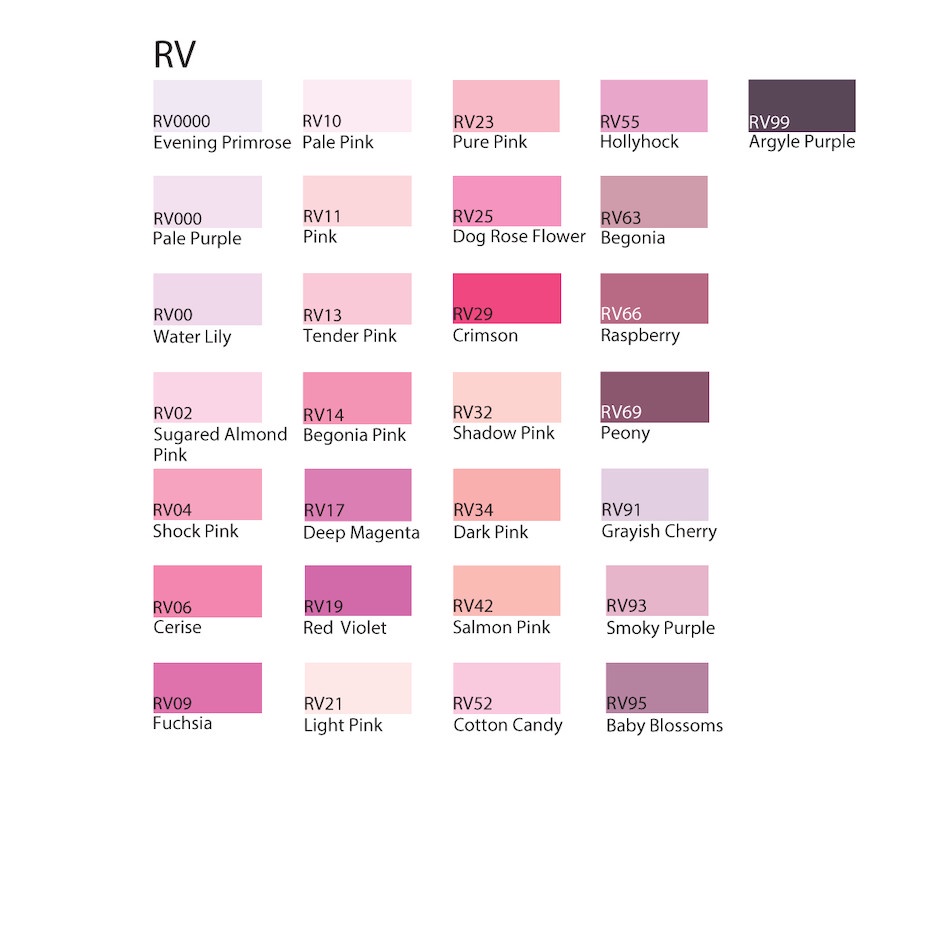 Copic Sketch Marker RV (Red-Violet) Series CSM/RV - Satuan