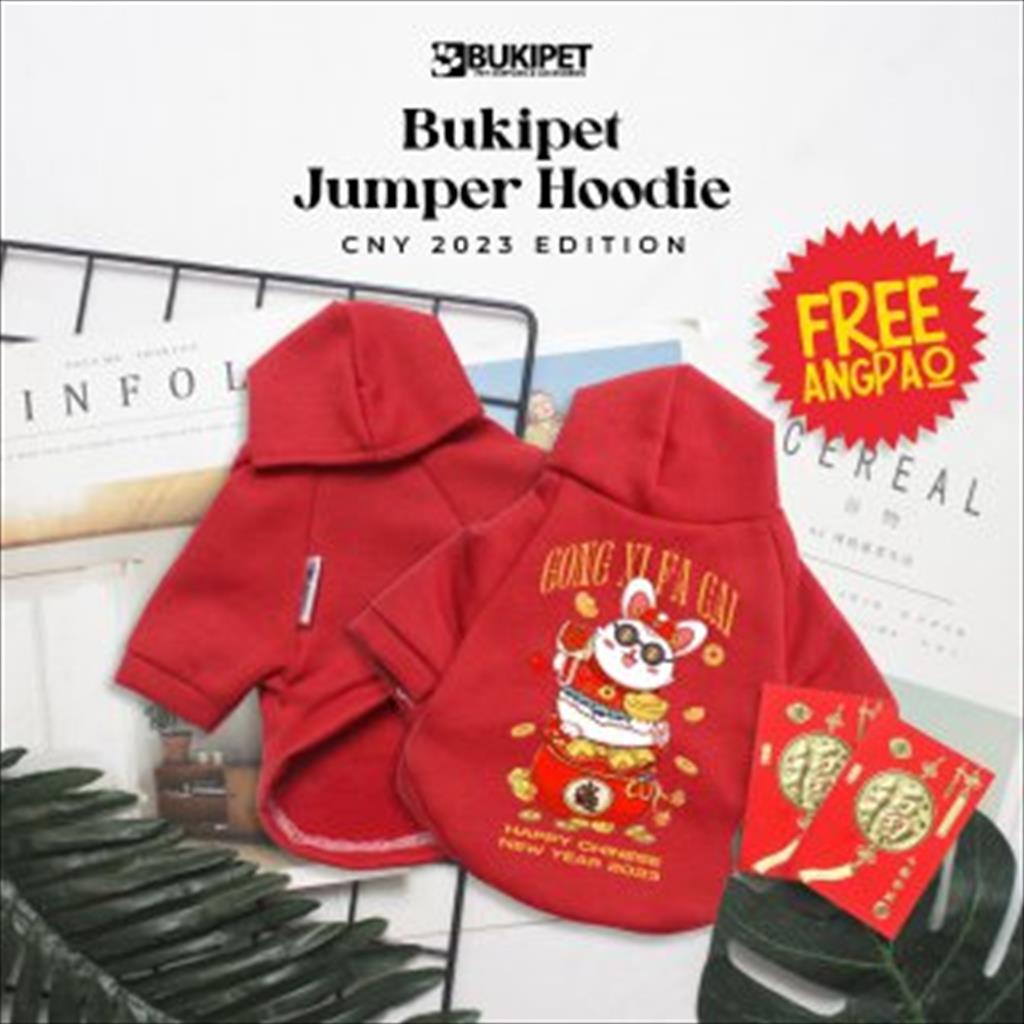 baju kucing anjing kelinci monyet lucu murah aksesoris hewan kecil - HOODIE CNY 2023 EDITION