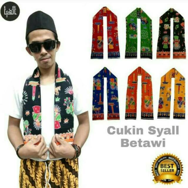 Cukin Betawi / Cukin Batik / Syall / Cukin Ondel Ondel / Selendang Betawi Anak dan Dewasa