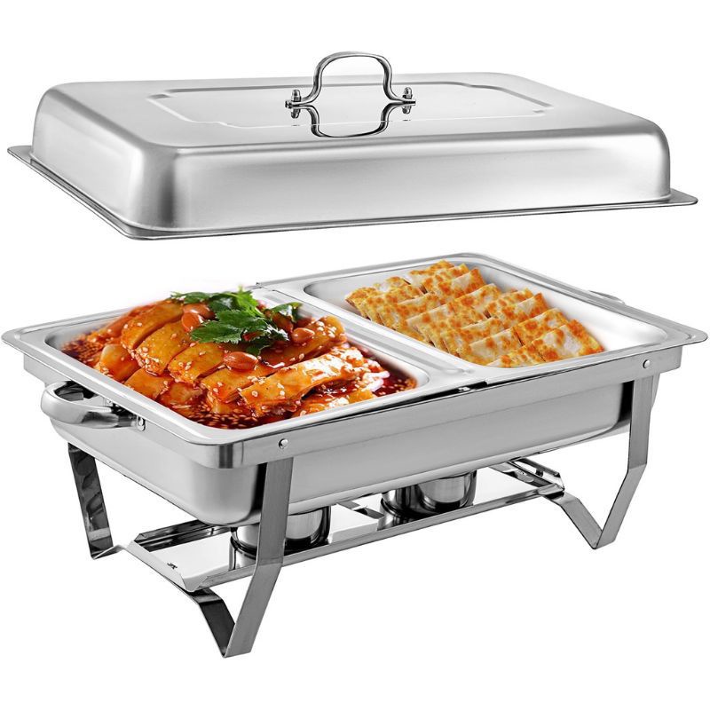 Prasmanan Stainless Steel 12 Liter / Wadah Saji Prancisan Catering / Chafing Dish