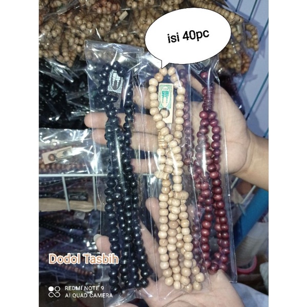 Tasbih souvenir 99 dim7-8mm sudah dikemas plastik(per tasbih) isi 40pc ada 4pilihan warna tasbih ter