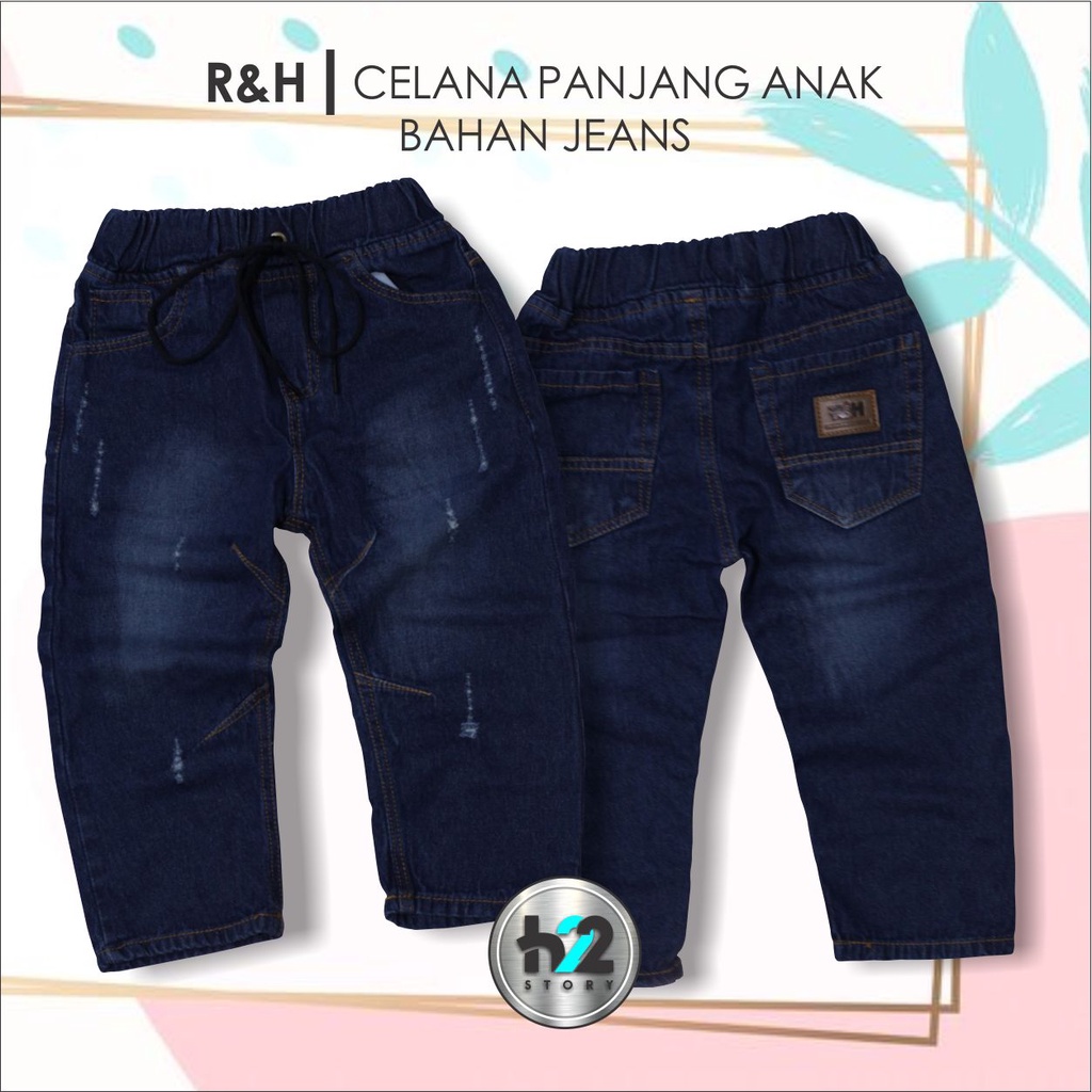Setelan Celana Panjang Anak Bahan Jeans Untuk Usia 3-12Tahun by Him22Story