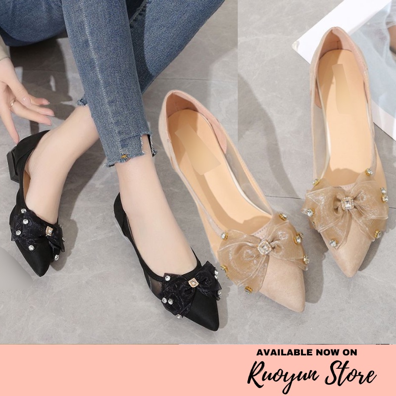 RYX - Fairy Puff Sepatu Heels Slip-On Hak Wanita Fashion Casual / Jalan-Jalan / Kantor - Ori Import