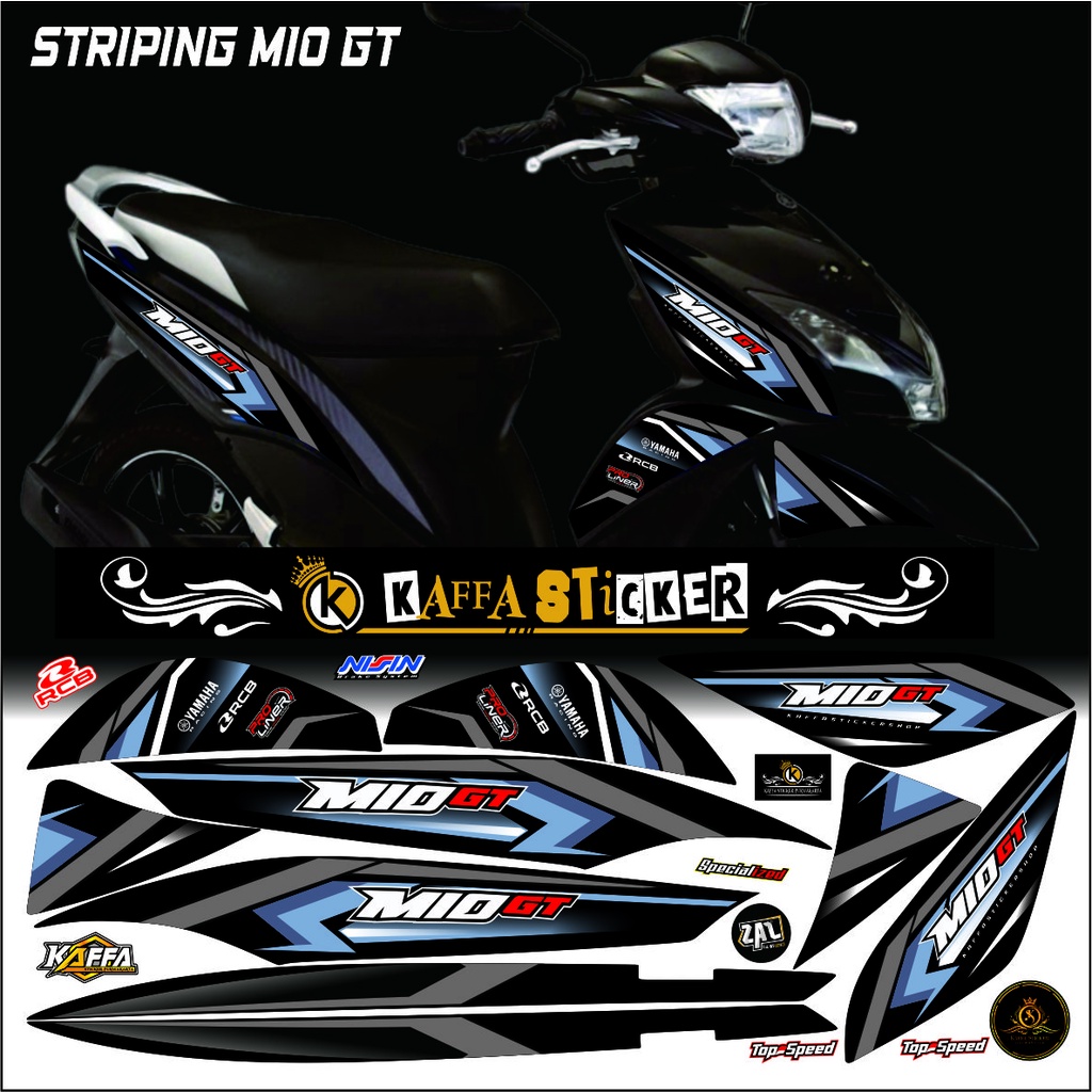 Sticker Striping Variasi Mio GT - Striping Mio GT Polet Abu
