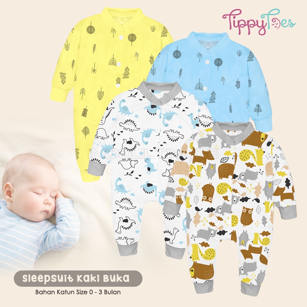 Sleep Suit Kaki Buka100% COTTON BC-031KK Jumper Bayi Jumpsuit Jumsuit Panjang Bayi Baju Tidur