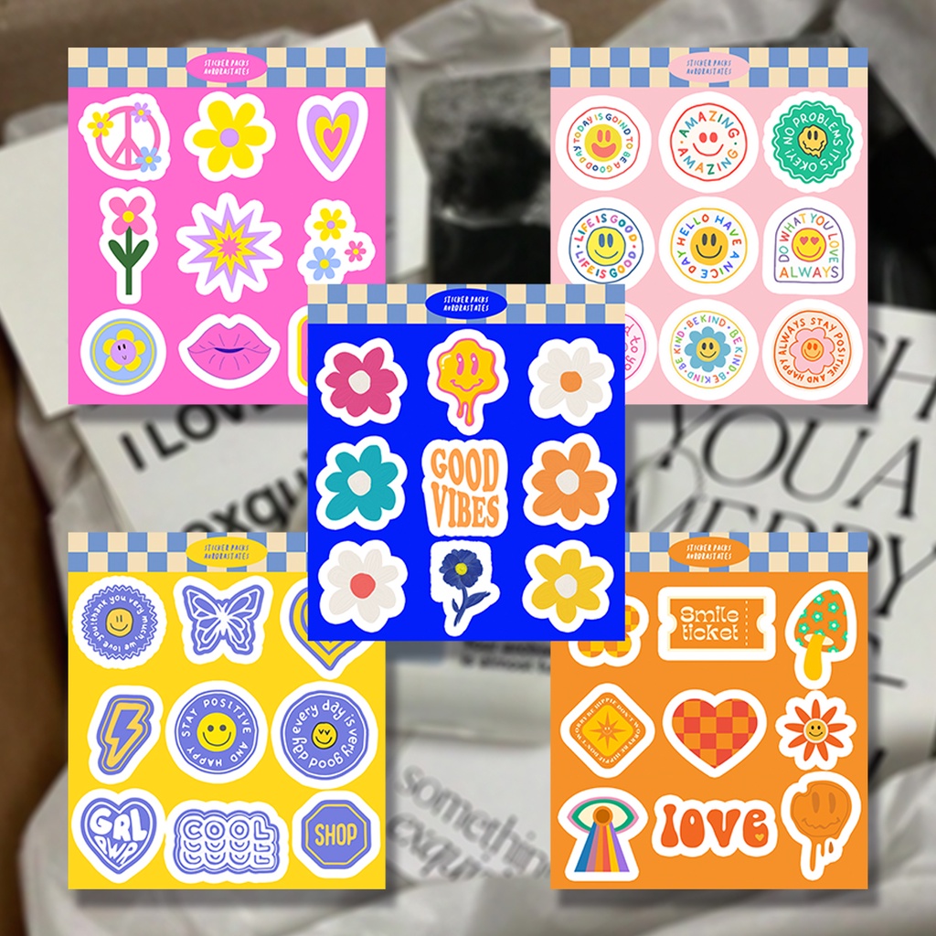 

Sticker Positive Vibes Stiker girl gang Sticker Aesthetic Cute Waterproof Cutting