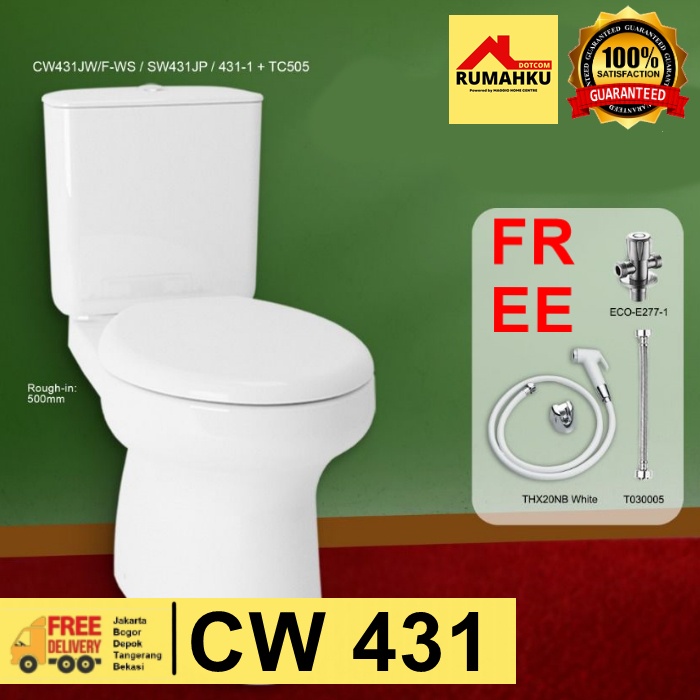 KLOSET DUDUK TOTO - KLOSET TOTO KOMPLIT SET - KLOSET TOTO CW 431 SET KOMPLIT - TOTO