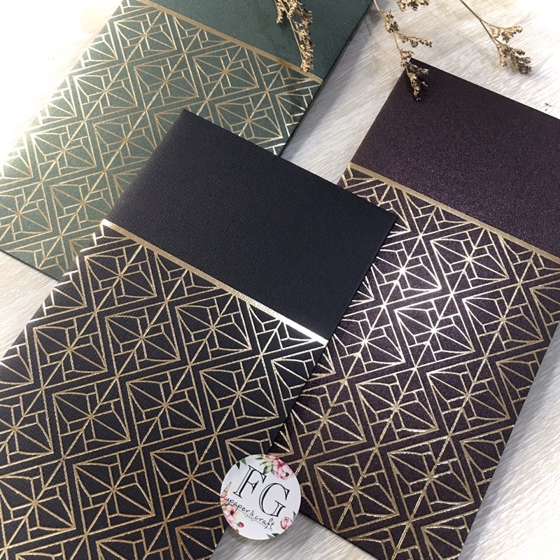 

H7Y Amplop Angpau 5pcs Money Envelope Geometry Gold by Fgpaper