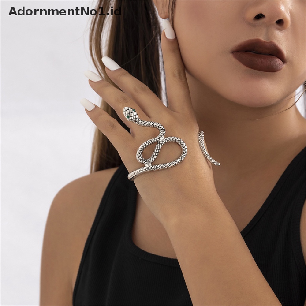 [AdornmentNo1] Punk Snake Cuff Gelang Pria Wanita Bohemian Fashion Perhiasan Sederhana Bangle Terbuka [ID]