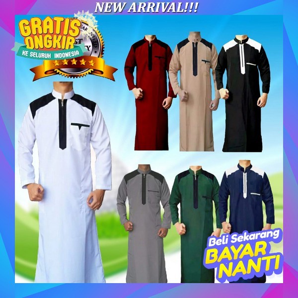 Jubah Pria Lengan Panjang / Gamis Pria Dewasa Gamis Pria Bahan Adem Baju Jubah Pria Lebaran 2023 Ter