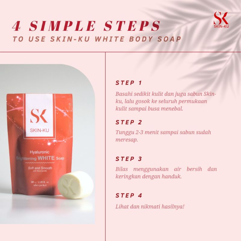 SKIN-KU Sabun Pemutih Kulit Brightening White Soap Asli BPOM Kulit Putih Permanen