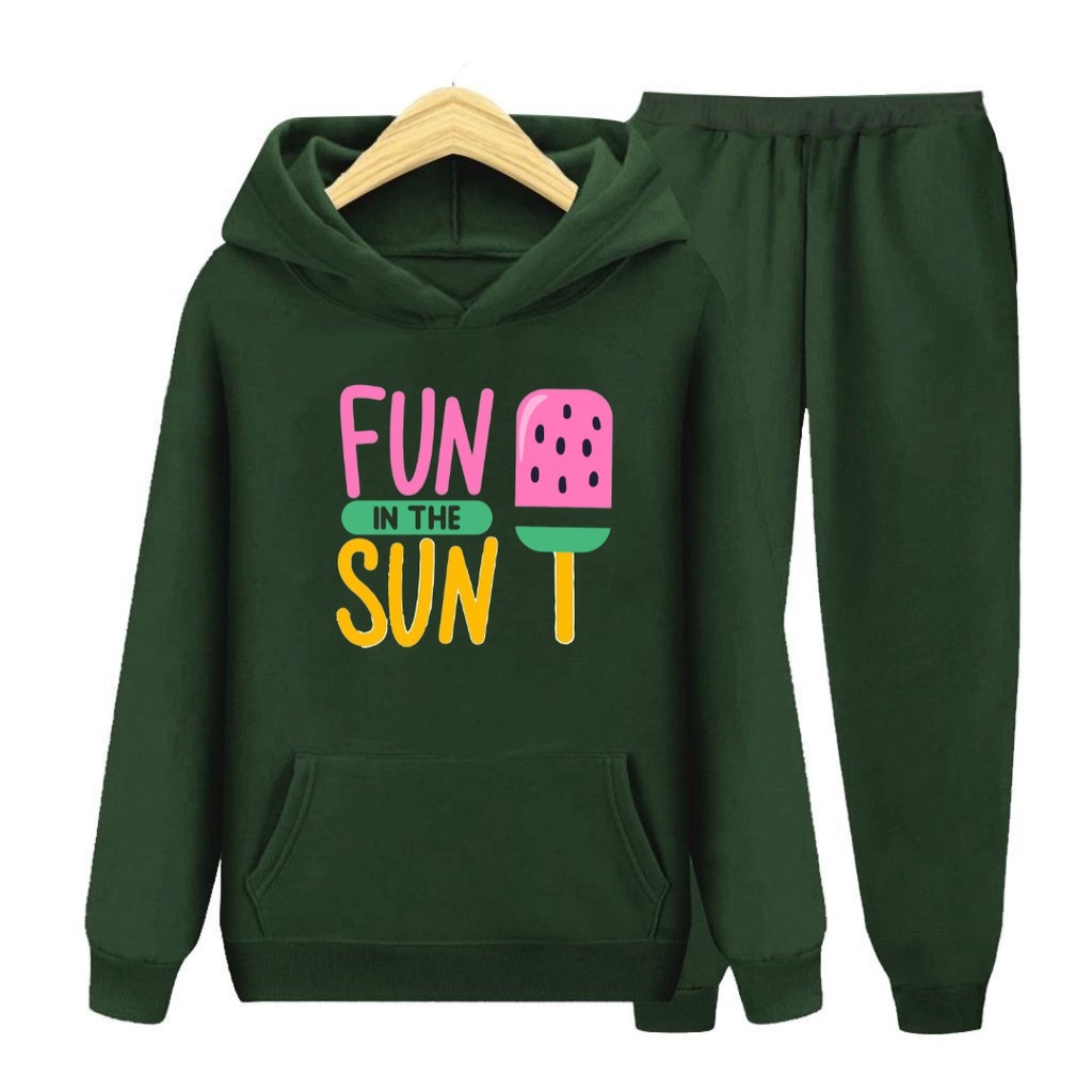 Setelan Sweater anak FUN IN THE SUN /Baju Sweater Hoodie Anak