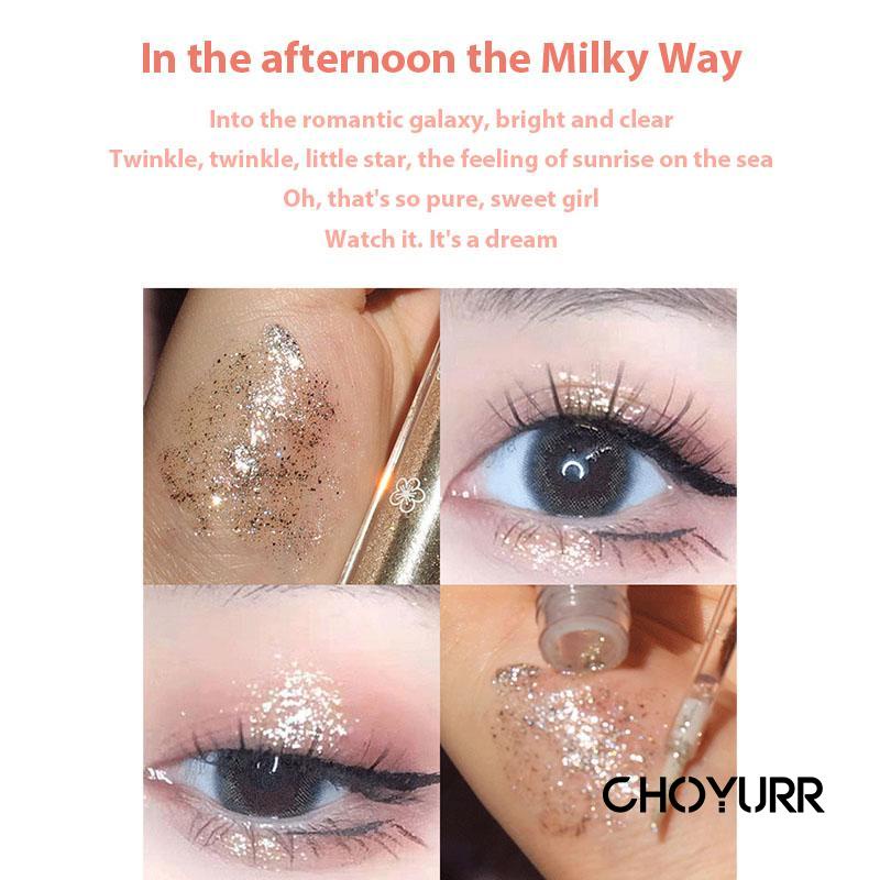 【COD】Eyeshadow Shimmer Bayangan Mata Liquid Glitter Berlian Flash Monochrome High-gloss 2 in 1 Eye Makeup-CH