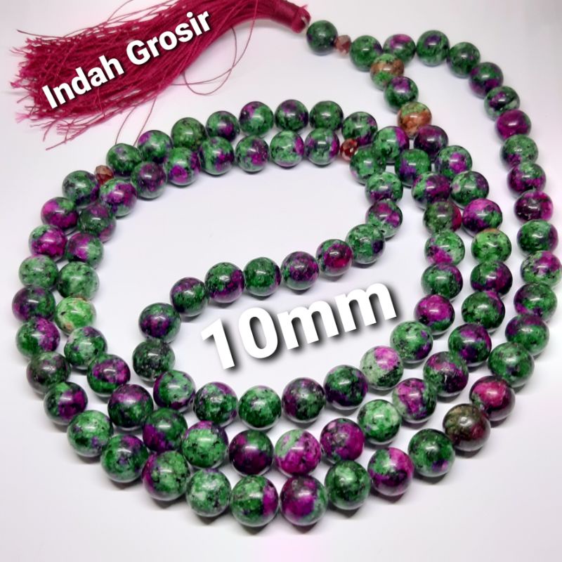 Tasbih Batu Tanzania Ijo Lumut 10mm 99Butir