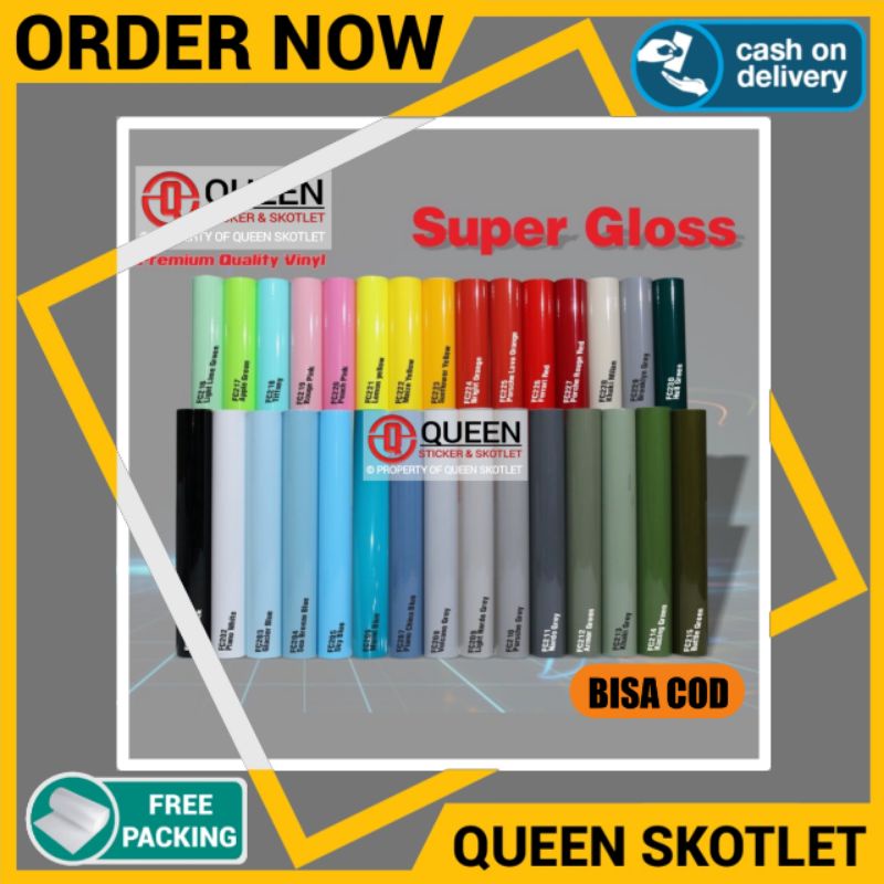 Stiker skotlet motor kualitas premium tersedia semua warna glossy matte doff hitam putih biru hijau 