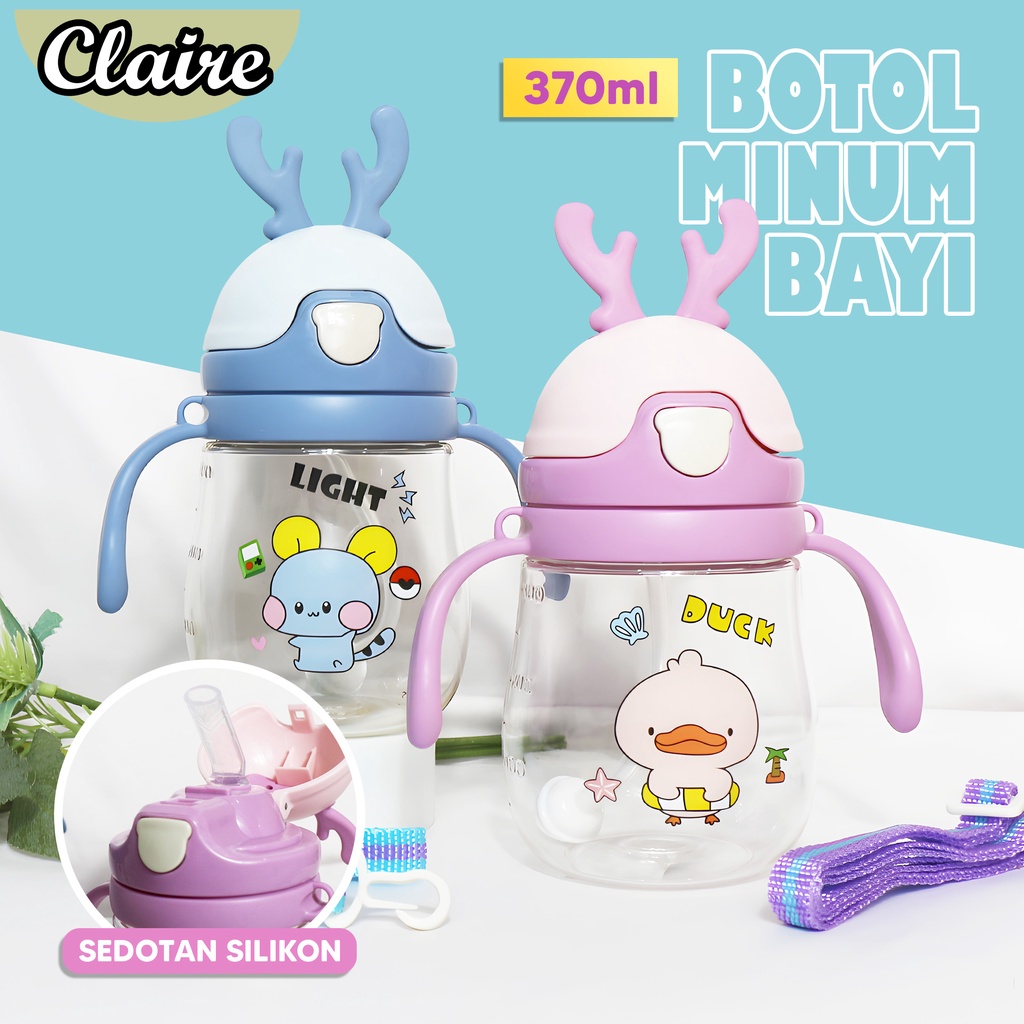 BOTOL TANDUK DUA TANGAN / BOTOL MINUM ANAK / BOTOL MINUM BAYI 370ML