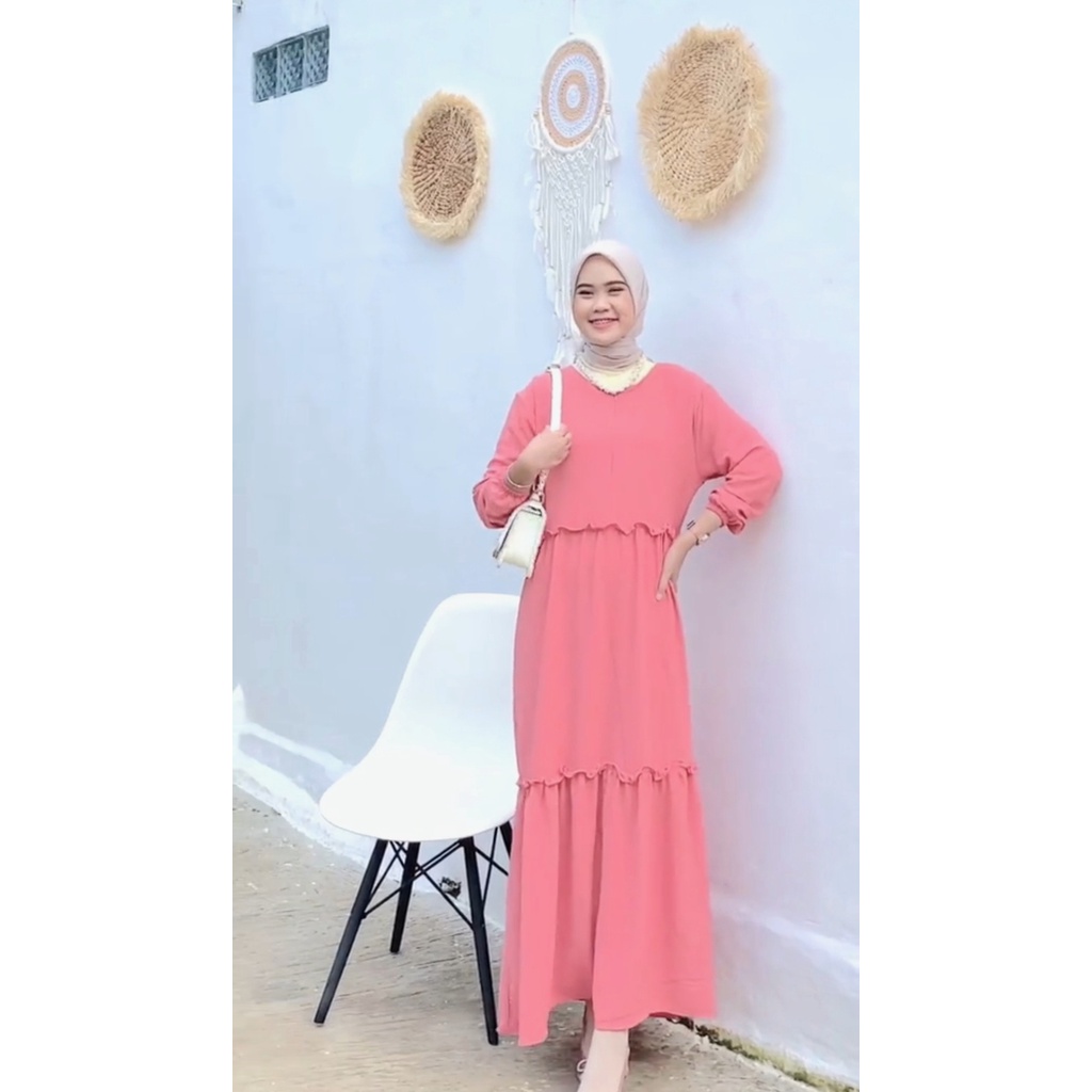 [COD] Luna Dress | Dress Muslimah Lebaran 2023 | Fashion Muslim Gamis Muslimah | Baju Muslim Kekinian | OOTD Kondangan | Casual Outfit Hijab |