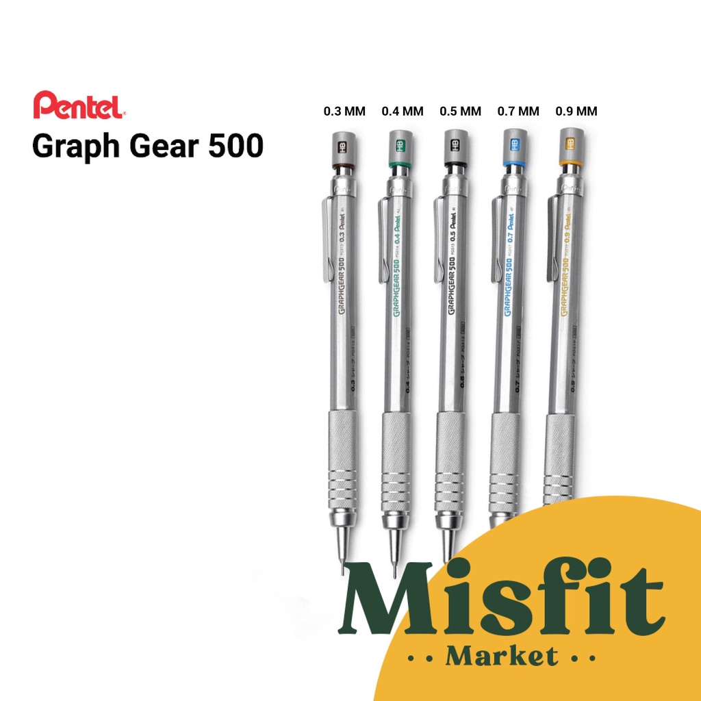 

sg Pentel Graph Gear Mechanical Drafting Pencil 0.3 0.4 0.5 0.7 0.9 mm GraphGear Pensil Mekanik