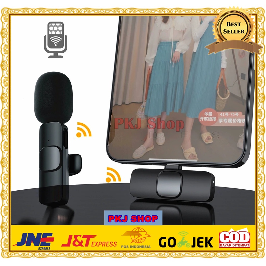 Mic Wireless HP Clip on Portable Microphone USB Type C