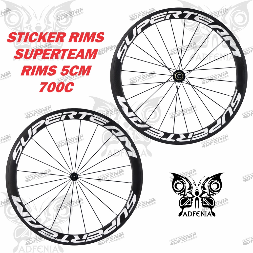 Stiker Decal Rims Superteam Velg 5 cm 700c