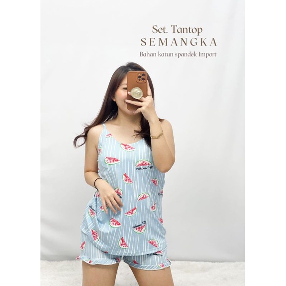 baju tidur set tanktop pants / pajamas / piyama wanita