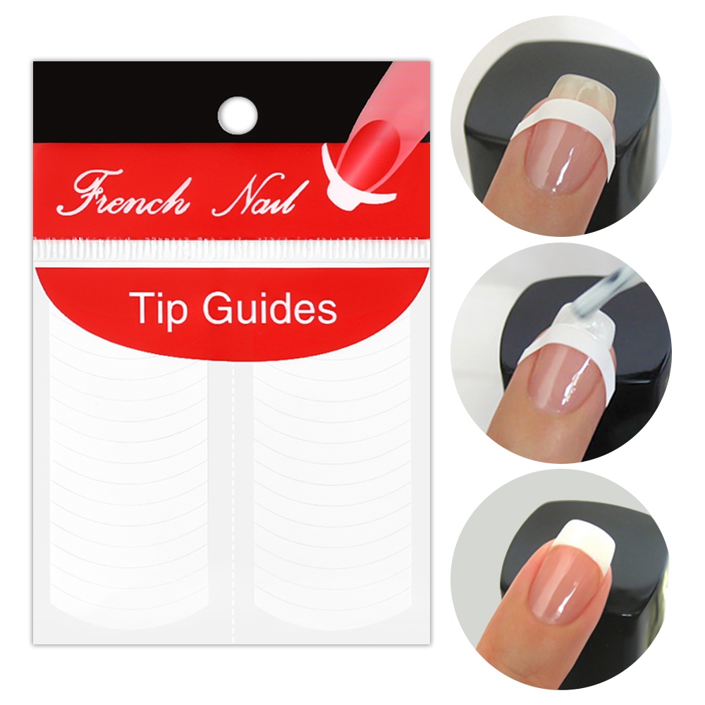 French Series Stiker Kuku Panduan Nail Art Decals Manicure Decor DIY Aksesoris Alat Makeup Kuku