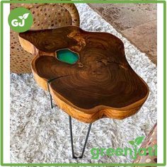 GREENJATI MEJA AKAR JATI EPOXY RESIN MEJA KOPI MINIMALIS Original Jepara